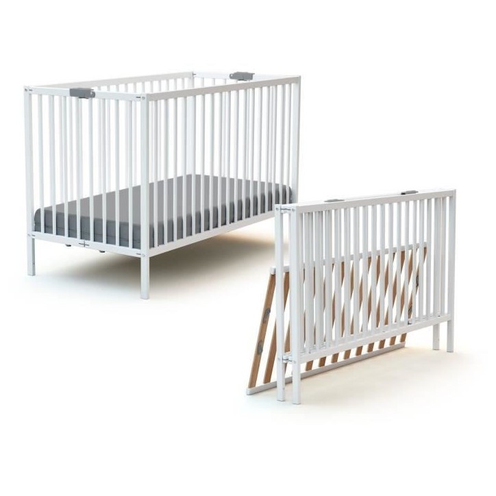 Lit bébé pliant - 60 x 120 cm - WEBABY - FLEX - Blanc