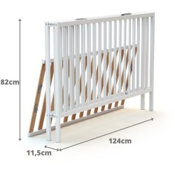 Lit bébé pliant - 60 x 120 cm - WEBABY - FLEX - Blanc