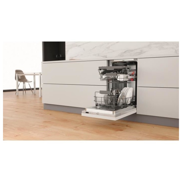 Lave-vaisselle tout encastrable WHIRLPOOL WSIC3M27C - 10 couverts - Induction - L45cm - 47dB