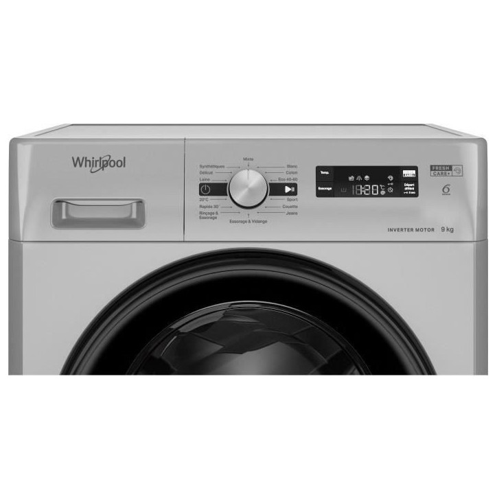 Lave-linge hublot WHIRLPOOL FFS9269SBFR - 9 kg - Induction - 60 cm - 1200 trs/min - Silver Lave-linge hublot WHIRLPOOL FFS9269SBFR - 9 kg - Induction - 60 cm - 1200 trs/min - Silver