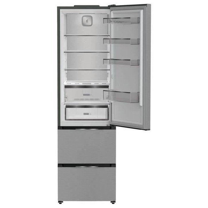 Réfrigérateur combiné - Whirlpool - WHKF6352X5E - Classe C - 351 L (249L + 102L) - 35 dB - Dual No Frost - Gris Inox