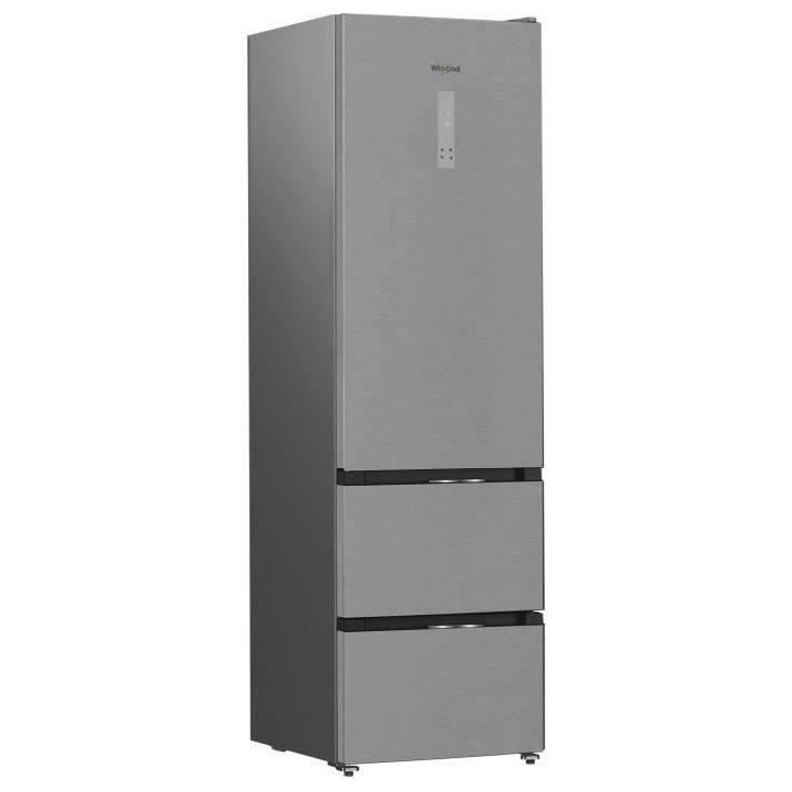 Réfrigérateur combiné - Whirlpool - WHKF6352X5E - Classe C - 351 L (249L + 102L) - 35 dB - Dual No Frost - Gris Inox