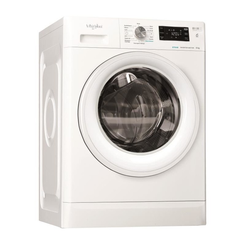 Lave-linge hublot WHIRLPOOL FFBU827VFR FreshCare - 8 kg - Induction -