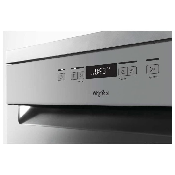 Lave-vaisselle pose libre WHIRLPOOL OWFC3C26X - 14 couverts - Induction - L60cm - 46dB - Inox/silver