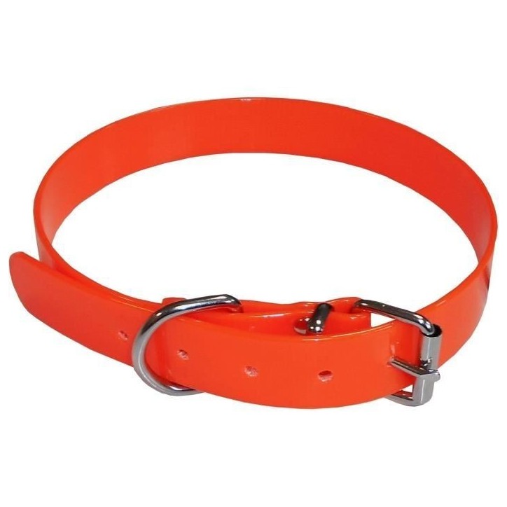 Collier pour chien - AIME - Fluo Hunt - Taille M 52-57 cm - PVC Orange fluo