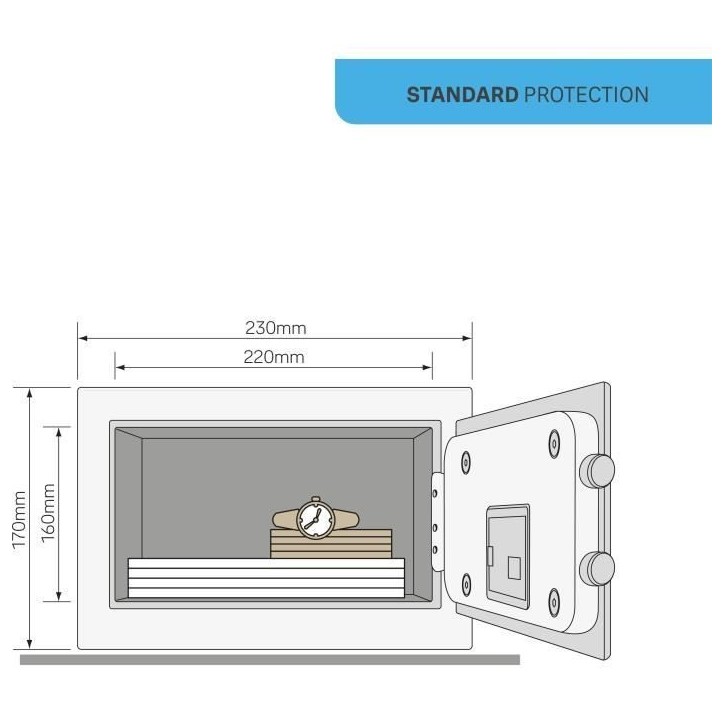 Coffre-fort Électronique - YALE - YSV/170/DB2 - Compact 3.8L - 170x230x170mm Coffre-fort Électronique - YALE - YSV/170/DB2 - Compact 3.8L - 170x230x170mm