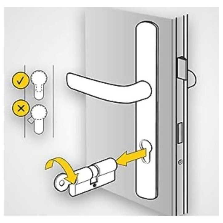 Cylindre de Serrure - YALE - YC1000+ - Débrayable - 30x40 mm - 6 Goupilles - 4 Clés réversibles - Nickelé Cylindre de Serrure - YALE - YC1000+ - Débrayable - 30x40 mm - 6 Goupilles - 4 Clés réversibles - Nickelé