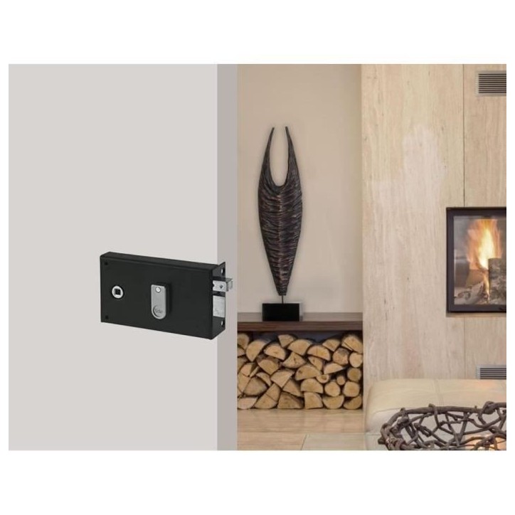 Serrure en applique horizontale a fouillot - YALE - YAH36D - Kaki - 2 Clés - Version Droite