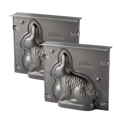 Lot de 2 moules a gâteaux 3D - ZENKER - Forme de lapin de Pâques - 6