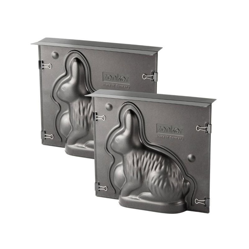 Lot de 2 moules a gâteaux 3D - ZENKER - Forme de lapin de Pâques - 6 Lot de 2 moules a gâteaux 3D - ZENKER - Forme de lapin de Pâques - 6