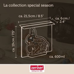 Lot de 2 moules a gâteaux 3D - ZENKER - Forme de lapin de Pâques - 6