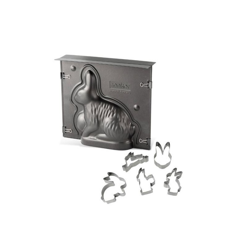 Ensemble de moule lapin de Pâques 3D et 5 emporte-pieces lapin - ZENK Ensemble de moule lapin de Pâques 3D et 5 emporte-pieces lapin - ZENK