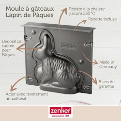 Ensemble de moule lapin de Pâques 3D et 5 emporte-pieces lapin - ZENK