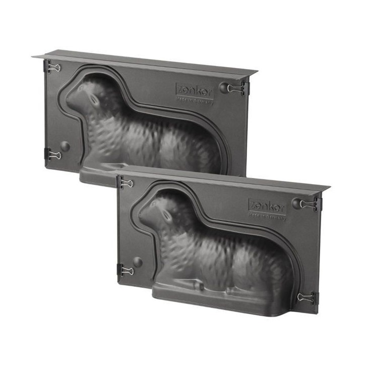 Lot de 2 moules a gâteaux 3D - ZENKER - Special Season - Forme d'agneau pascal - 900 ml Lot de 2 moules a gâteaux 3D - ZENKER - Special Season - Forme d'agneau pascal - 900 ml