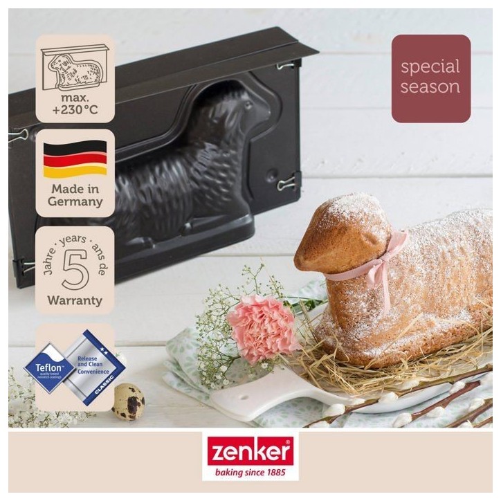 Lot de 2 moules a gâteaux 3D - ZENKER - Special Season - Forme d'agneau pascal - 900 ml Lot de 2 moules a gâteaux 3D - ZENKER - Special Season - Forme d'agneau pascal - 900 ml