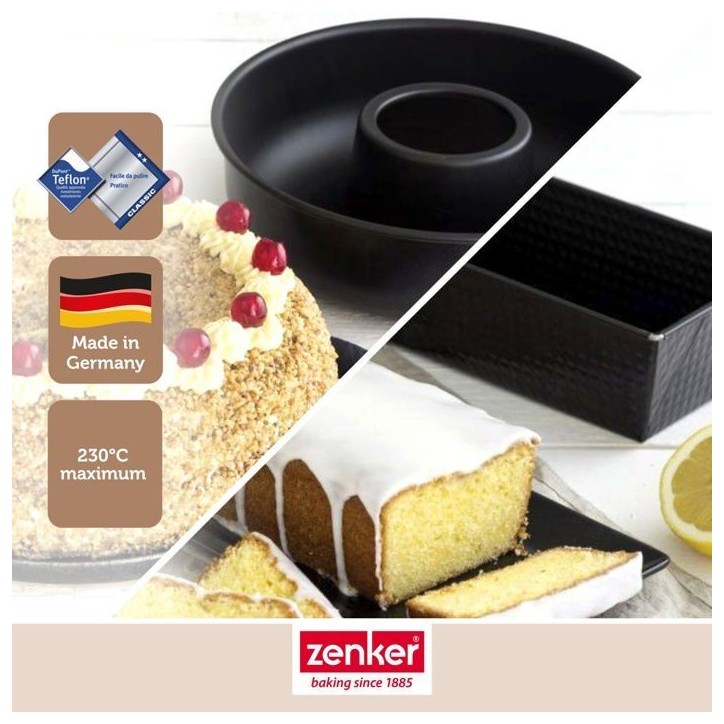 Set de moule a cakes et moule a savarins - ZENKER - Black Metallic - 30,5 x 11,5 cm et 28 cm