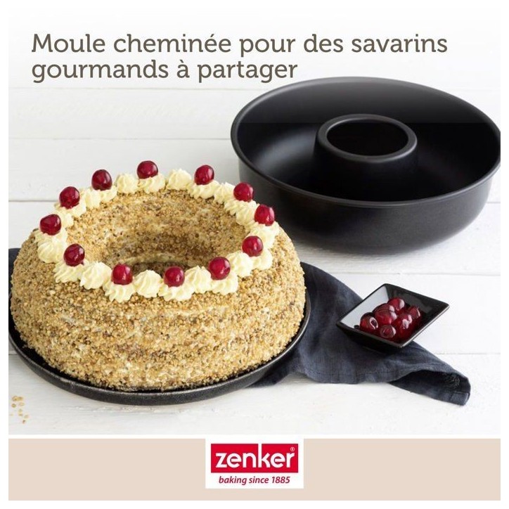 Set de moule a cakes et moule a savarins - ZENKER - Black Metallic - 30,5 x 11,5 cm et 28 cm