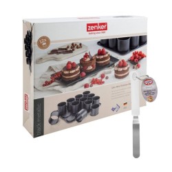 Plaque a pâtisserie mini gâteaux et spatule a glacer - ZENKER - Blac