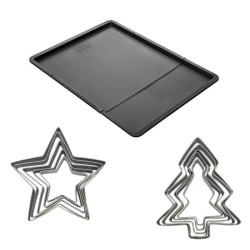 Ensemble avec plaque a pâtisserie extensible et 10 emporte-pieces - Z