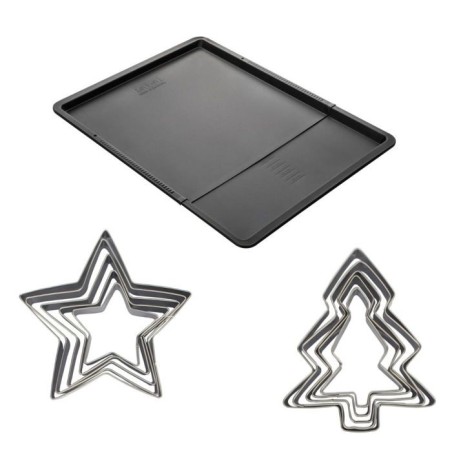 Ensemble avec plaque a pâtisserie extensible et 10 emporte-pieces - Z