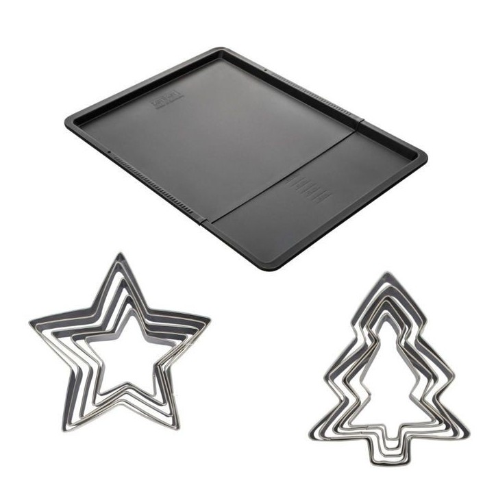 Ensemble avec plaque a pâtisserie extensible et 10 emporte-pieces - ZENKER Ensemble avec plaque a pâtisserie extensible et 10 emporte-pieces - ZENKER