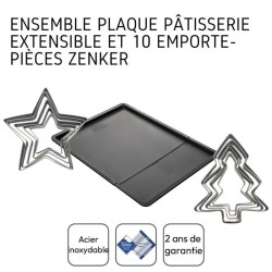 Ensemble avec plaque a pâtisserie extensible et 10 emporte-pieces - Z