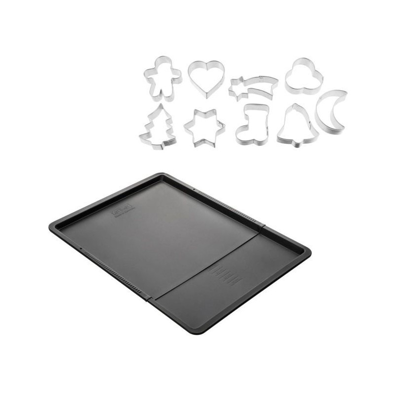 Ensemble avec plaque a pâtisserie extensible et 9 emporte-pieces sur Ensemble avec plaque a pâtisserie extensible et 9 emporte-pieces sur
