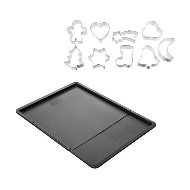 Ensemble avec plaque a pâtisserie extensible et 9 emporte-pieces sur cintre - ZENKER Ensemble avec plaque a pâtisserie extensible et 9 emporte-pieces sur cintre - ZENKER
