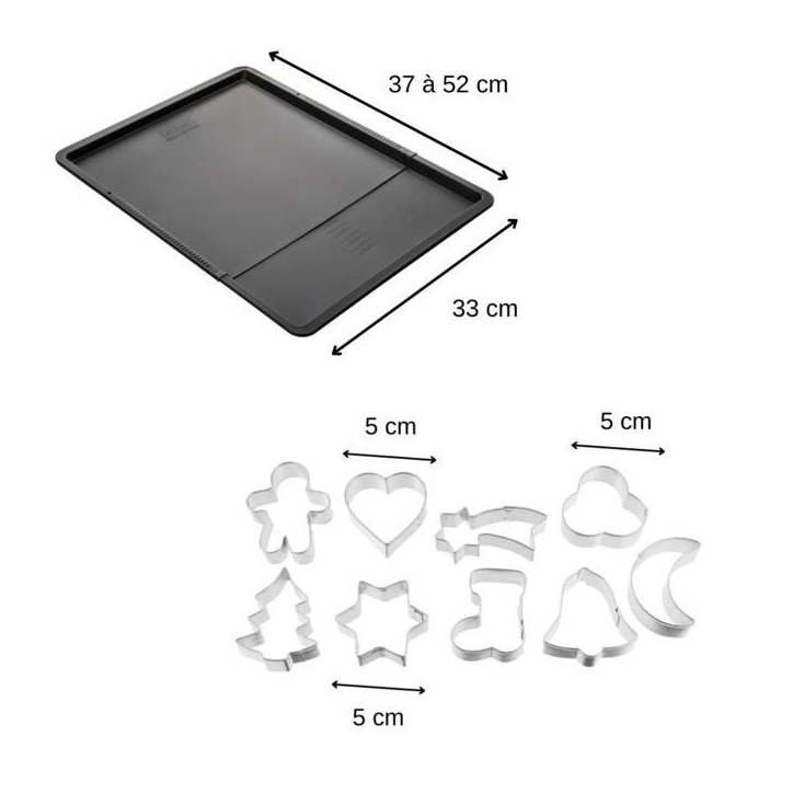 Ensemble avec plaque a pâtisserie extensible et 9 emporte-pieces sur cintre - ZENKER Ensemble avec plaque a pâtisserie extensible et 9 emporte-pieces sur cintre - ZENKER