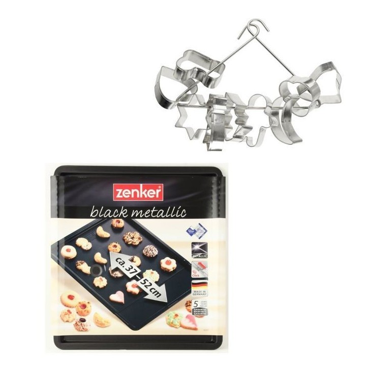 Ensemble avec plaque a pâtisserie extensible et 9 emporte-pieces sur cintre - ZENKER Ensemble avec plaque a pâtisserie extensible et 9 emporte-pieces sur cintre - ZENKER