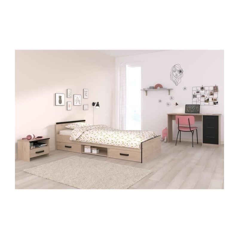 Chambre complete enfant 3 pieces ZODIAC - Lit + chevet + bureau - Déc Chambre complete enfant 3 pieces ZODIAC - Lit + chevet + bureau - Déc