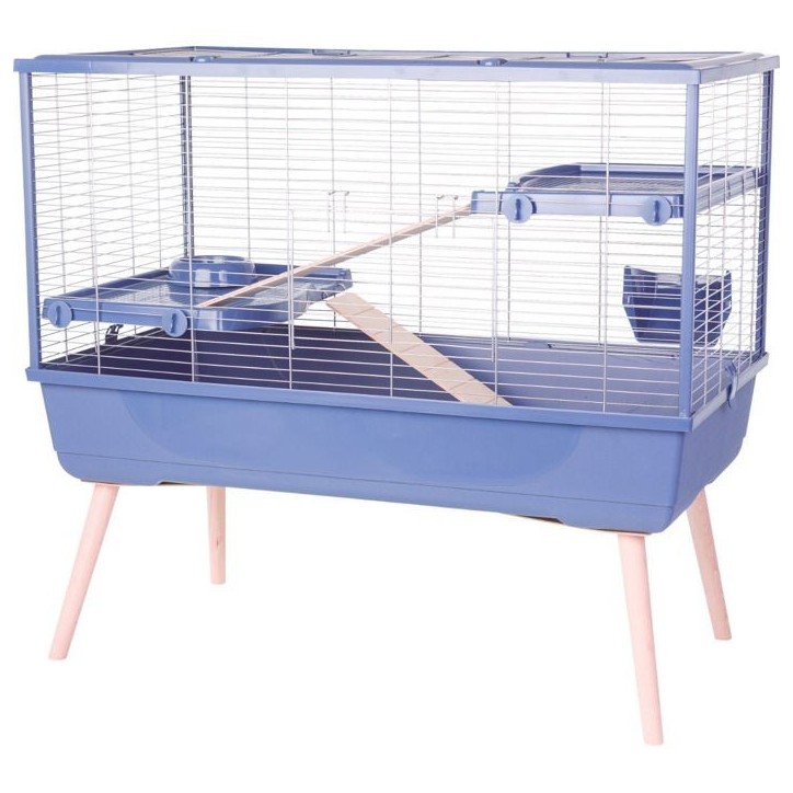 ZOLUX Cage grillagée lapin et rongeur sur pieds 2 étages - L. 99 x l. 54 x H. 92 cm - NeoLife - Zolux Bleu ZOLUX Cage grillagée lapin et rongeur sur pieds 2 étages - L. 99 x l. 54 x H. 92 cm - NeoLife - Zolux Bleu