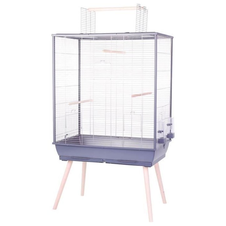 ZOLUX Cage grillagée surélevée pour oiseau - Pour perruche, calopsitte, canari - 81 x 48 x 152 cm - Néolife - Gris ZOLUX Cage grillagée surélevée pour oiseau - Pour perruche, calopsitte, canari - 81 x 48 x 152 cm - Néolife - Gris