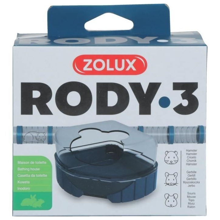 Maison de toilette pour cages Rody3 - ZOLUX - Rodylounge - Pour petits rongeur - Bleu
