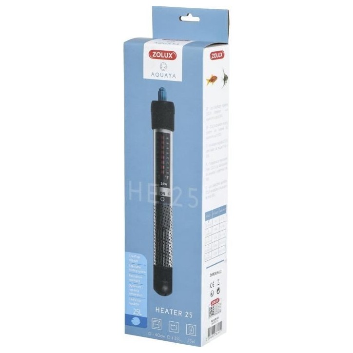 Chauffage d'aquarium - ZOLUX - Heater 25 - 25 W - Longueur 23 cm - Pour 20 a 50 litres