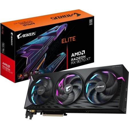 Carte graphique - GIGABYTE - AORUS Radeon RX 9070 XT ELITE - 16 Go