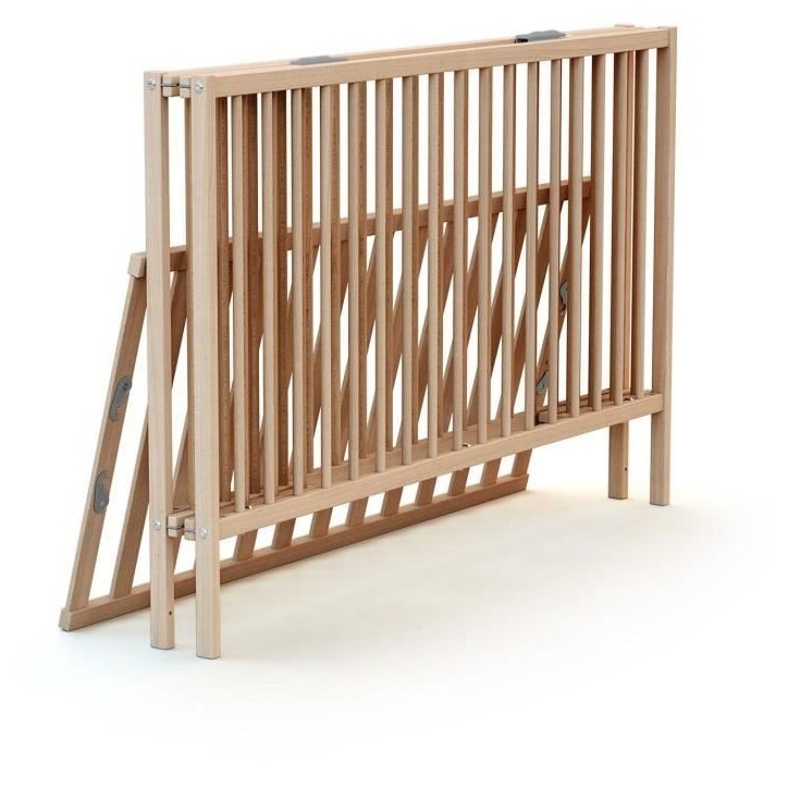 Lit bébé pliant - 60 x 120 cm - WEBABY - FLEX - Hetre brut