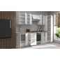 ATLAS Cuisine complete 8 éléments - Décor blanc - L300 x H52 x H82 cm - Plan de travail non inclus