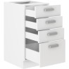 ATLAS Meuble bas 4 tiroirs - Décor blanc - L40 x P52x H82 - Plan de t