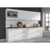 ATLAS Meuble bas 4 tiroirs - Décor blanc - L40 x P52x H82 - Plan de t