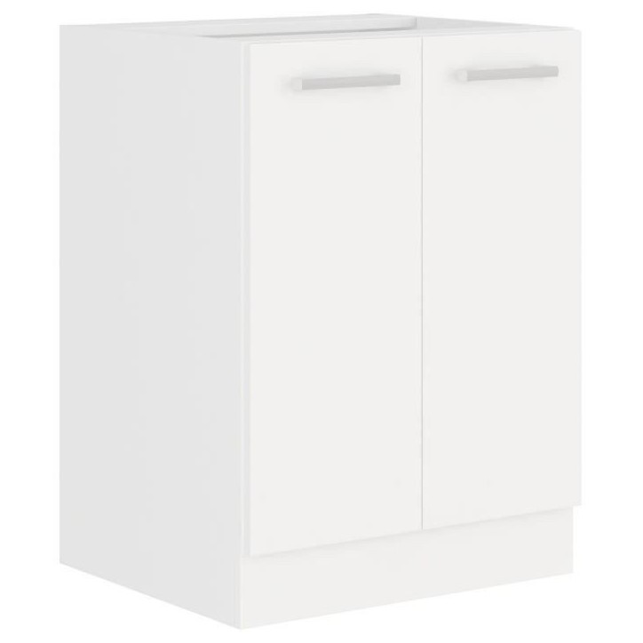 ATLAS Meuble bas 2 portes - Décor blanc - L60 x P52 x H82 cm - Plan de travail non inclus ATLAS Meuble bas 2 portes - Décor blanc - L60 x P52 x H82 cm - Plan de travail non inclus