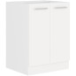 ATLAS Meuble bas 2 portes - Décor blanc - L60 x P52 x H82 cm - Plan de travail non inclus