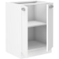 ATLAS Meuble bas 2 portes - Décor blanc - L60 x P52 x H82 cm - Plan de travail non inclus