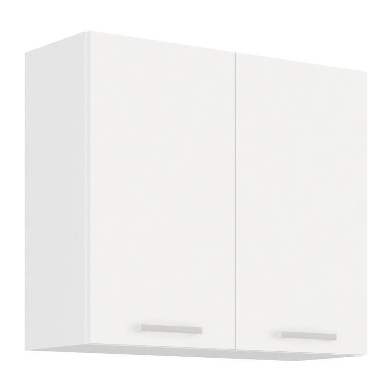 ATLAS Meuble haut 2 portes battantes - Décor blanc - L80 x P31 x H72 ATLAS Meuble haut 2 portes battantes - Décor blanc - L80 x P31 x H72