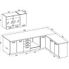 ATLAS Cuisine complete d'angle 8 éléments (reversible droit / gauche
