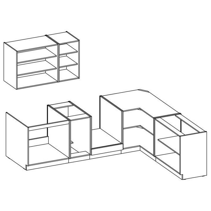 ATLAS Cuisine complete d'angle 8 éléments (reversible droit / gauche) - Décor blanc - L270 cm - Plan de travail non inclus ATLAS Cuisine complete d'angle 8 éléments (reversible droit / gauche) - Décor blanc - L270 cm - Plan de travail non inclus