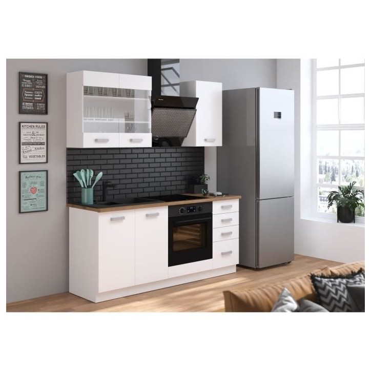 ATLAS Meuble four - Décor blanc - L60 x P52 x H82 cm - Plan de travail non inclus ATLAS Meuble four - Décor blanc - L60 x P52 x H82 cm - Plan de travail non inclus