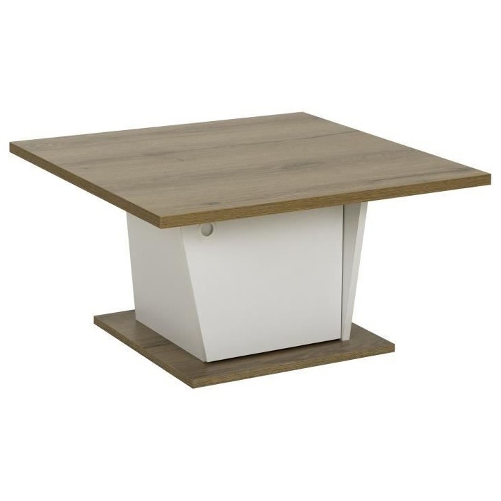 Table basse bar - ATOS - Carré - Chene Helvezia / Blanc - 69 x 69 x 38 cm Table basse bar - ATOS - Carré - Chene Helvezia / Blanc - 69 x 69 x 38 cm
