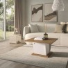 Table basse bar - ATOS - Carré - Chene Helvezia / Blanc - 69 x 69 x 3