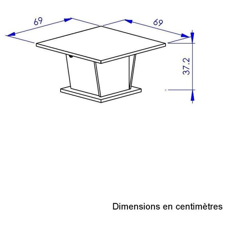 Table basse bar - ATOS - Carré - Chene Helvezia / Blanc - 69 x 69 x 38 cm Table basse bar - ATOS - Carré - Chene Helvezia / Blanc - 69 x 69 x 38 cm
